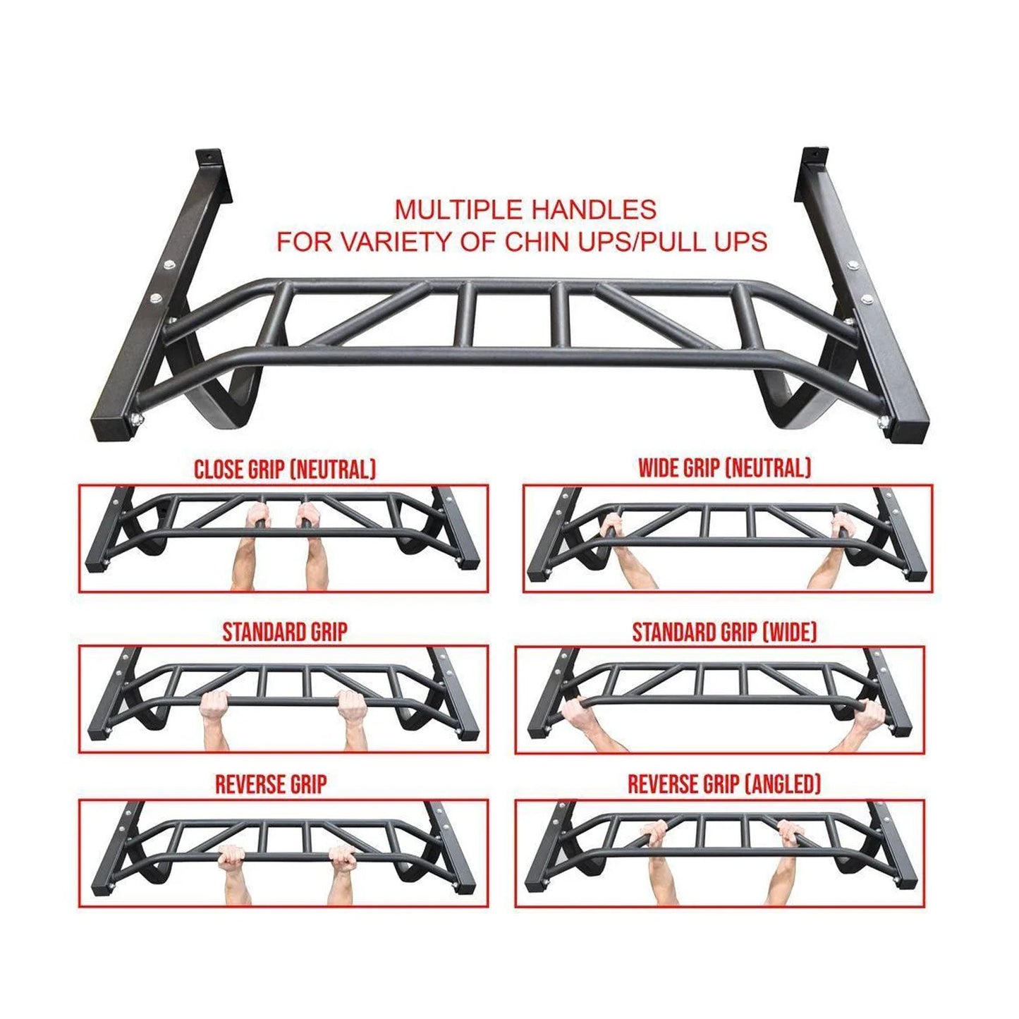 WALL MOUNTED | MULTI GRIP PULL UP BAR